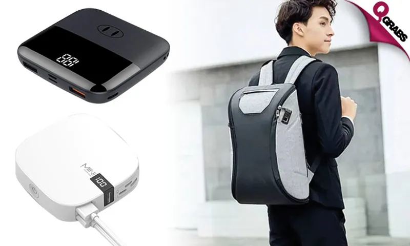 Fingerprint Lock USB Backpack + Powerbank!